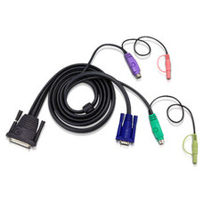 Aten 2L1701P cable para video, teclado y rat&oacute;n (kvm) Negro 1,8 m (Espera 4 dias)