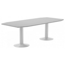 MESA DE REUNIONES 220X100X72CM. COLOR: PATA METALICA BLANCA / TABLERO GRIS ROCADA 3003ATW02 (Espera 4 dias)