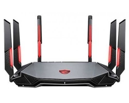 MSI RADIX AXE6600 WIFI 6E TRI-BAND router inalámbrico Gigabit Ethernet Doble banda (2,4 GHz / 5 GHz) Negro, Rojo (Espera 4 dias)