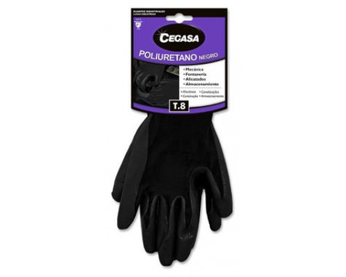 Cegasa 327486 guante de limpieza Poliuretano Negro Unisex M (Espera 4 dias)