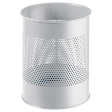 DURABLE Papelera metalica redonda 15l gris-IR25 DURABLE Papelera metalica redonda 15l gris