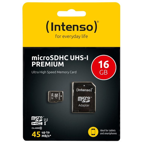 Intenso 3423470 Micro SD UHS-I Premium 16GB c/adap-IA20 Intenso 3423470 Micro SD UHS-I Premium 16GB c/adap