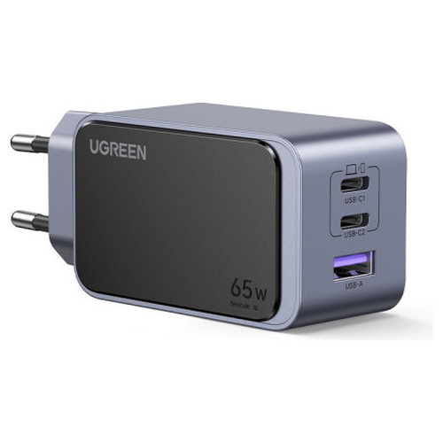 Ugreen Nexode Air 65W sieninis kroviklis, USB + 2x USB-C pilkos spalvos Ordenador portátil, Teléfono móvil, Ratón, Portátil, Batería portátil, Tableta Gris Corriente alterna Carga rápida Interior (Es-SX35 Ugreen Nexode Air 65W sieninis kroviklis, USB + 2x USB-C pilkos spalvos Ordenador portátil, Teléfono móvil, Ratón, Portátil, Batería portátil, Tableta Gris Corriente alterna Carga rápida Interior (Es