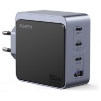 Ugreen Nexode S 100W 4-Port GaN Fast Charger EU gray Ordenador portátil, Teléfono móvil, Portátil, Batería portátil, Tableta Gris Corriente alterna Interior (Espera 4 dias)
