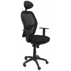 SILLA JORQUERA MALLA NEGRA ASIENTO BALI NEGRO CON