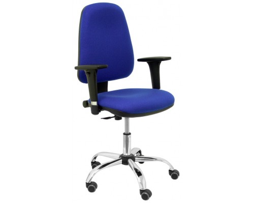 SILLA SOCOVOS BALI AZUL BRAZOS REGULABLES CROMADO