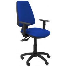 SILLA ELCHE SINCRO SIMILPIEL AZUL CON BRAZO REGUL