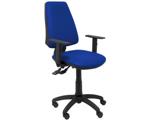 SILLA ELCHE SINCRO SIMILPIEL AZUL CON BRAZO REGUL