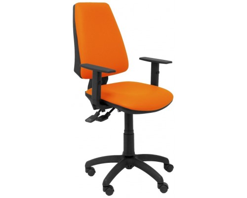 SILLA ELCHE SINCRO SIMILPIEL NARANJA CON BRAZO RE