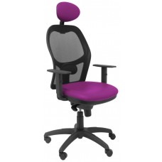 SILLA JORQUERA MALLA NEGRA ASIENTO SIMILPIEL MORA