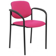 SILLA FIJA VILLALGORDO SIMILPIEL ROSA CHASIS NEGR