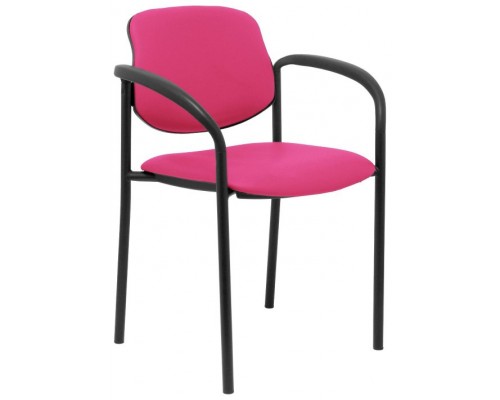 SILLA FIJA VILLALGORDO SIMILPIEL ROSA CHASIS NEGR