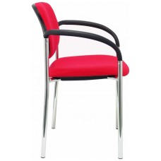 SILLA FIJA VILLALGORDO BALI ROJO CHASIS CROMO CON