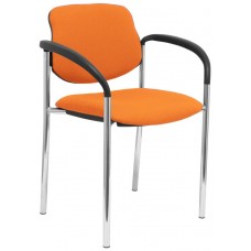 SILLA FIJA VILLALGORDO BALI NARANJA CHASIS CROMO