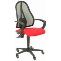 SILLA SOCUÉLLAMOS MALLA NEGRA ASIENTO TELA ROJO B