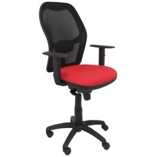 SILLA JORQUERA MALLA NEGRA ASIENTO BALI ROJO