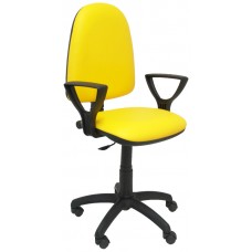 SILLA AYNA SIMILPIEL AMARILLO CON BRAZOS