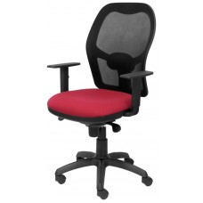 SILLA JORQUERA MALLA NEGRA ASIENTO BALI GRANATE