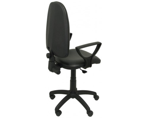 SILLA AYNA SIMILPIEL NEGRO CON BRAZOS