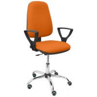 SILLA SOCOVOS BALI NARANJA BRAZOS FIJOS