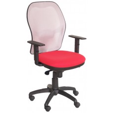 SILLA JORQUERA MALLA GRIS ASIENTO BALI ROJO