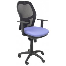 SILLA JORQUERA MALLA NEGRO ASIENTO AZUL CLARO