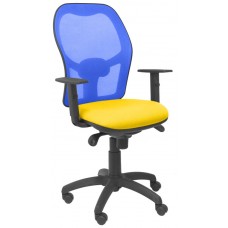 SILLA JORQUERA MALLA AZUL ASIENTO BALI AMARILLA