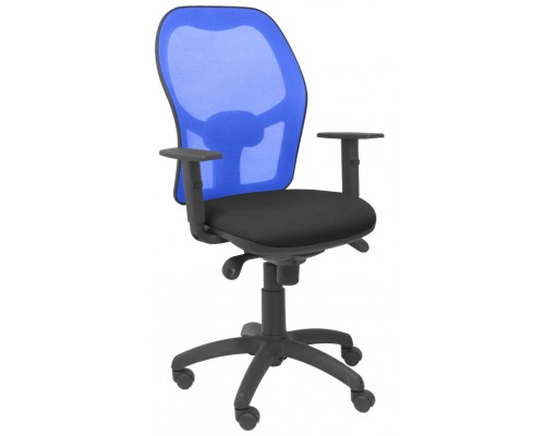 SILLA JORQUERA MALLA AZUL ASIENTO BALI NEGRO