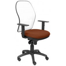 SILLA JORQUERA MALLA BLANCA ASIENTO BALI MARRÓN