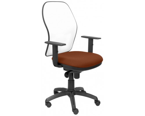 SILLA JORQUERA MALLA BLANCA ASIENTO BALI MARRÓN