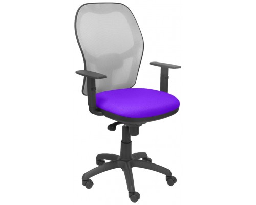 SILLA JORQUERA MALLA GRIS ASIENTO BALI LILA