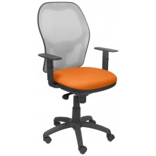 SILLA JORQUERA MALLA GRIS ASIENTO BALI NARANJA