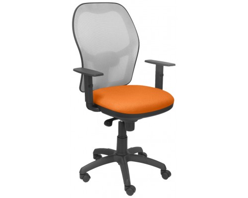 SILLA JORQUERA MALLA GRIS ASIENTO BALI NARANJA