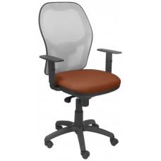 SILLA JORQUERA MALLA GRIS ASIENTO BALI MARRÓN