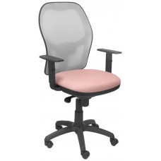 SILLA JORQUERA MALLA GRIS ASIENTO BALI ROSA PÁLID