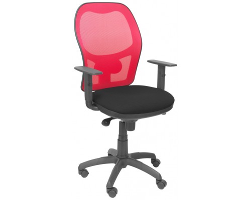 SILLA JORQUERA MALLA ROJA ASIENTO BALI NEGRO