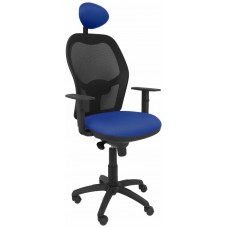 SILLA JORQUERA MALLA NEGRA ASIENTO BALI AZUL CON