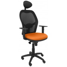 SILLA JORQUERA MALLA NEGRA ASIENTO BALI NARANJA C