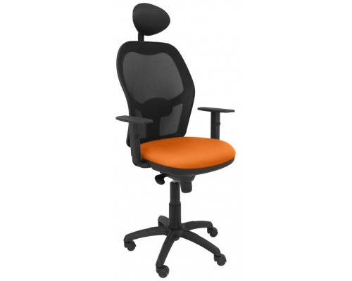 SILLA JORQUERA MALLA NEGRA ASIENTO BALI NARANJA C