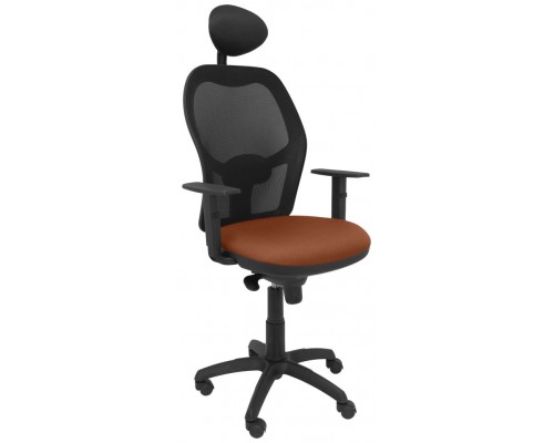 SILLA JORQUERA MALLA NEGRA ASIENTO BALI MARRÓN CO