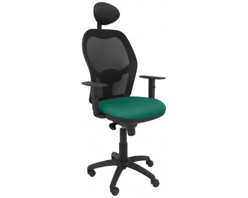 SILLA JORQUERA MALLA NEGRA ASIENTO BALI VERDE CON