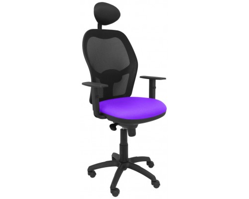 SILLA JORQUERA MALLA NEGRA ASIENTO BALI LILA CON