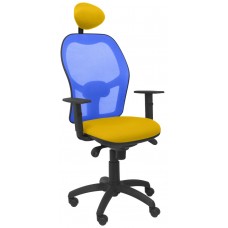 SILLA JORQUERA MALLA AZUL ASIENTO BALI AMARILLO C