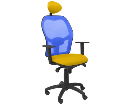 SILLA JORQUERA MALLA AZUL ASIENTO BALI AMARILLO C