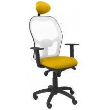 SILLA JORQUERA MALLA BLANCA ASIENTO BALI AMARILLO