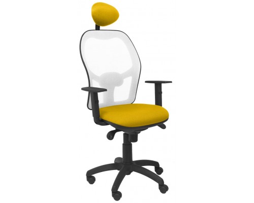 SILLA JORQUERA MALLA BLANCA ASIENTO BALI AMARILLO