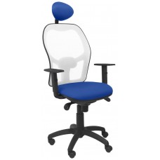 SILLA JORQUERA MALLA BLANCA ASIENTO BALI AZUL CON