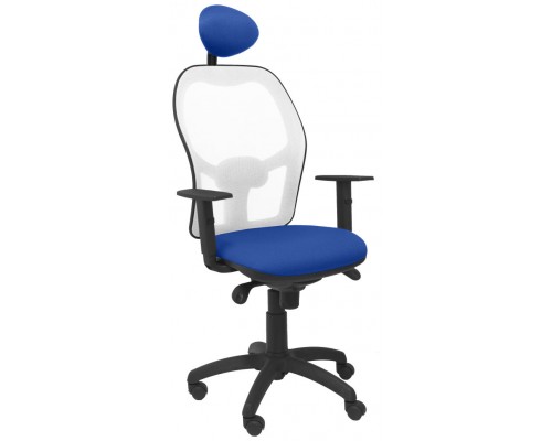 SILLA JORQUERA MALLA BLANCA ASIENTO BALI AZUL CON