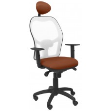 SILLA JORQUERA MALLA BLANCA ASIENTO BALI MARRÓN C