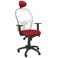 SILLA JORQUERA MALLA BLANCA ASIENTO BALI GRANATE